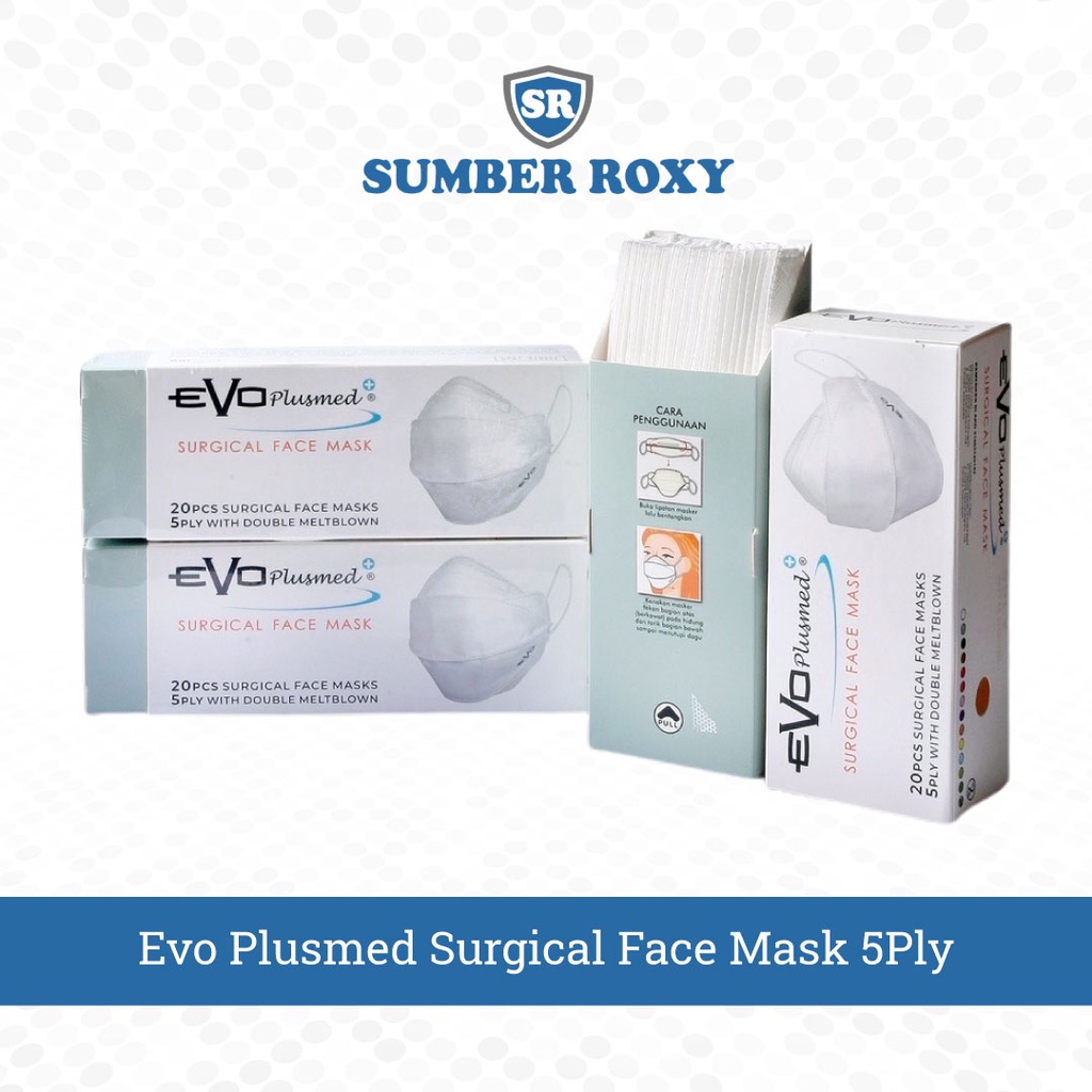 Evo Plusmed Surgical Face Mask 5Ply Masker Medis