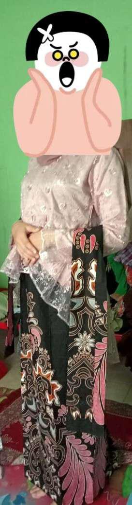 Batik Couple Andhini Kebaya Pinguin Dusty Pink Couple Brukat  Anabel Dusty Pink / Ar_grosir