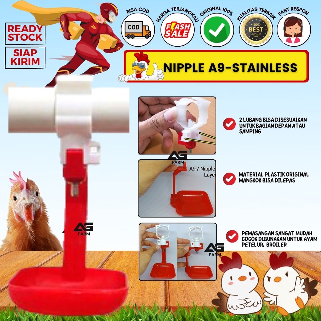 niple A9 plus mangkok/nipple chicken 25mm 3/4 inch /niple drip /nipple drip / niple ayam