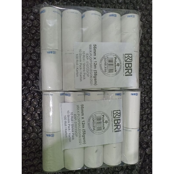 

Kertas Thermal EDC Agen BRILink Logo BRI Coreless 57x33 atau 58x33
