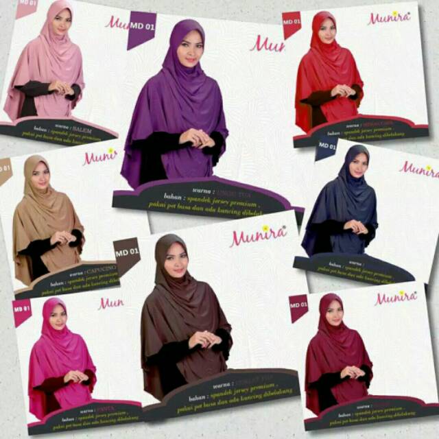 BEST SELLER Hijab MUNIRA MD 01ada aksen kancing dibelakang