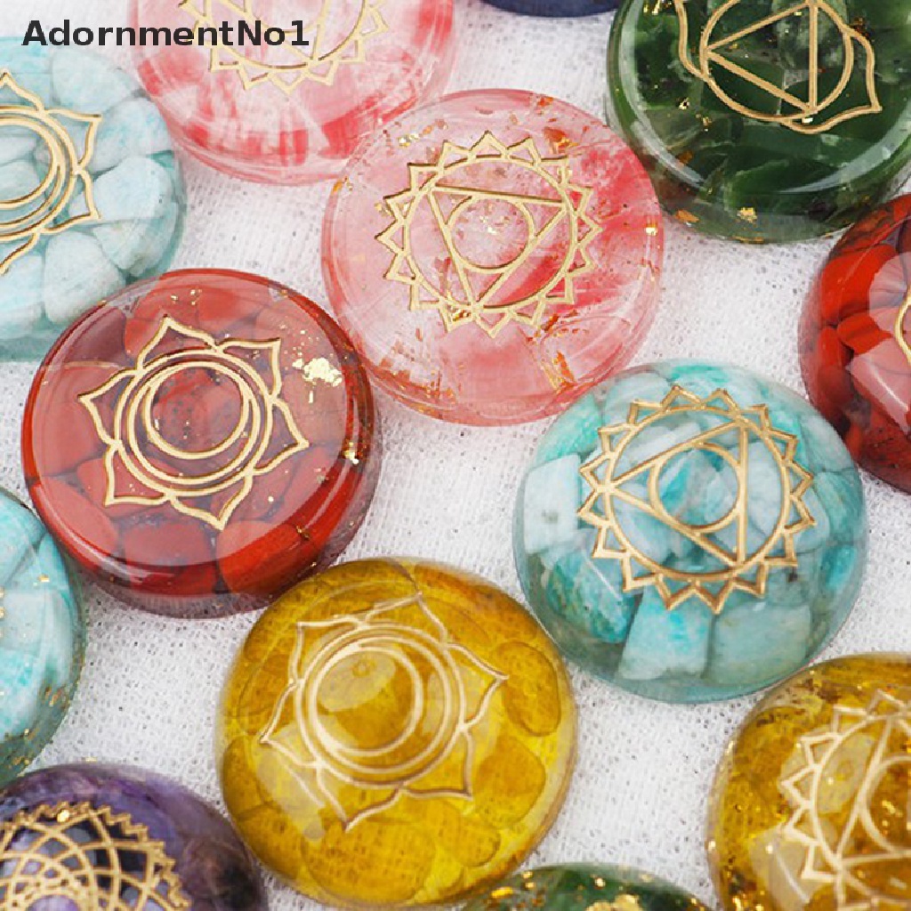 (AdornmentNo1) 2pcs / Set Cetakan Resin UV 7 Chakra Bahan Silikon Untuk Kerajinan Tangan DIY