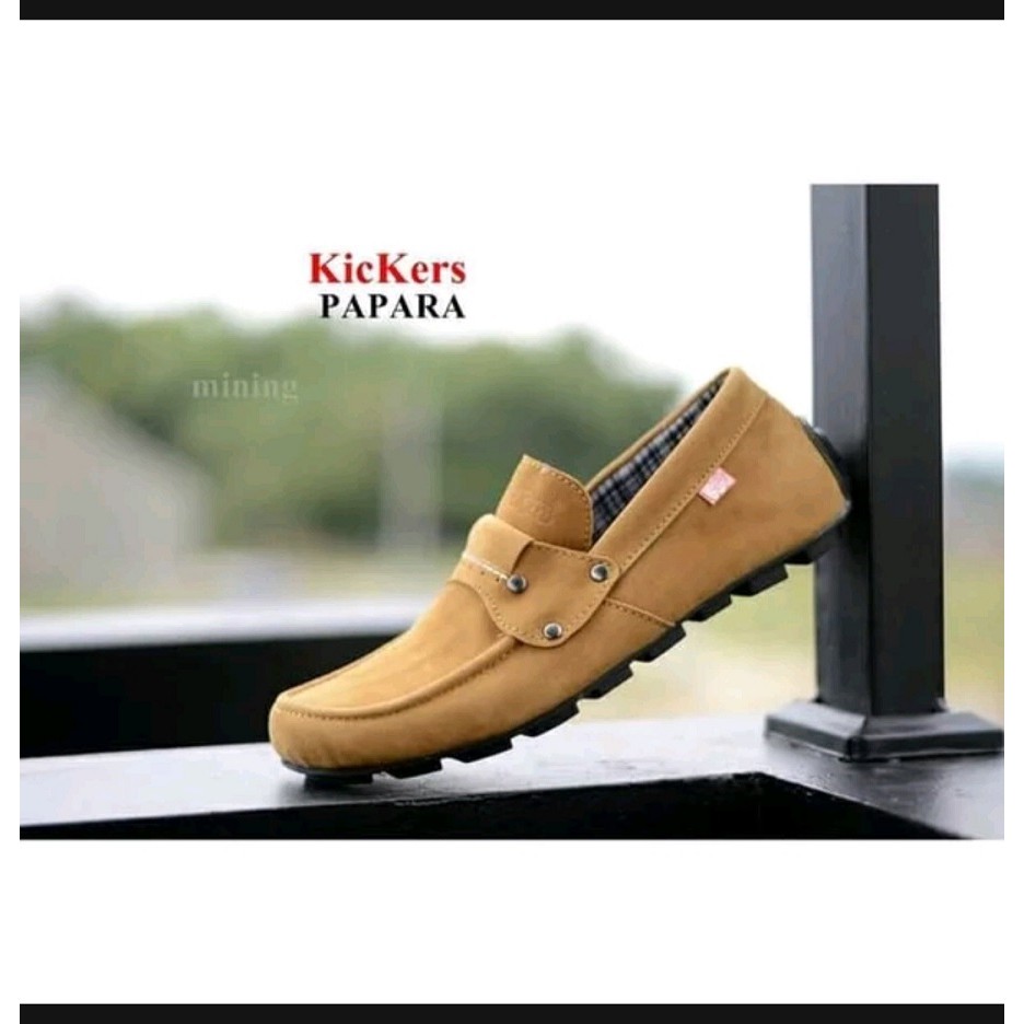 Sepatu Kickers Knop Sepatu Pria Kasual SLip on Suede Murah Santai papara