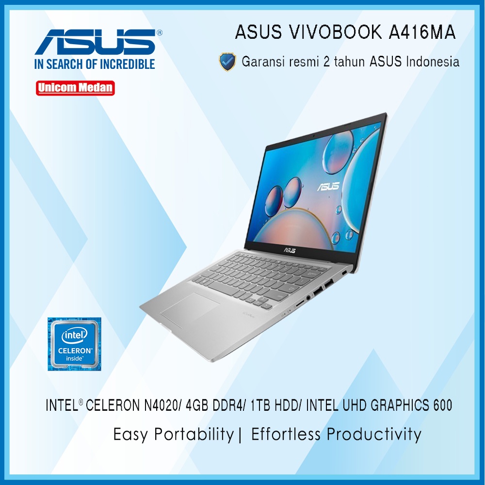 ASUS A416MA IPS INTEL N4020/ 4GB/ 1TB/ 14 inch/ Win10 + OHS / IPS FHD