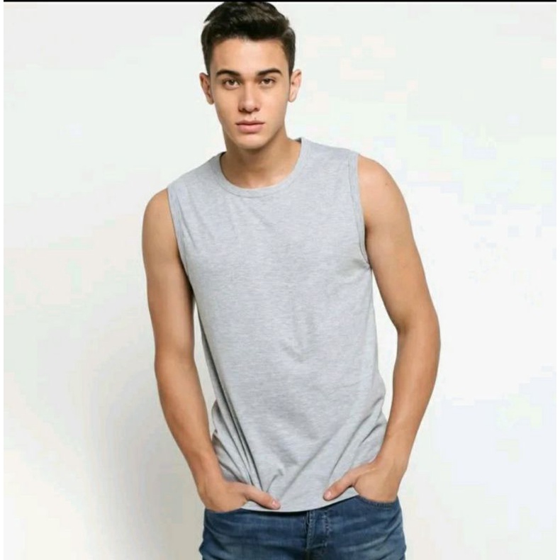 Kaos singlet Pria dewasa katun Singlet Pria polos katun