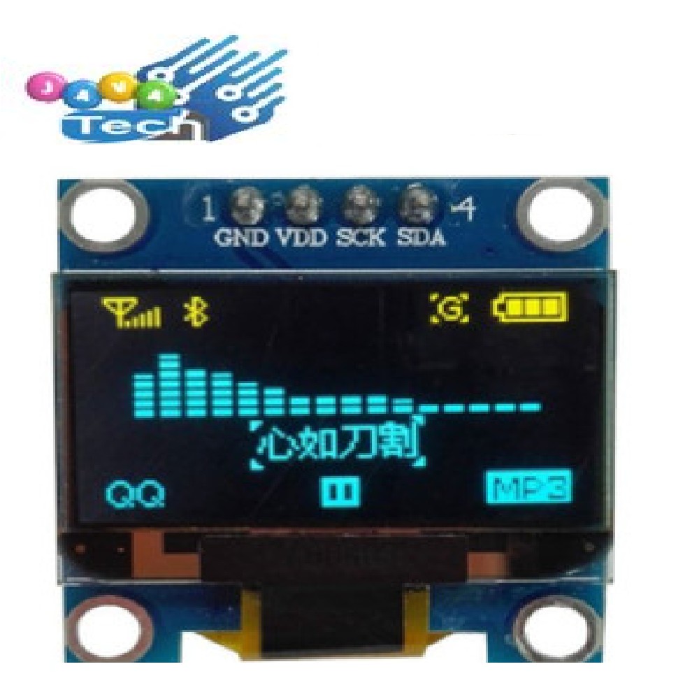 0,96 Inch OLED Display Blue - Yellow 128 x 64 SSD1306 I2C Protocol