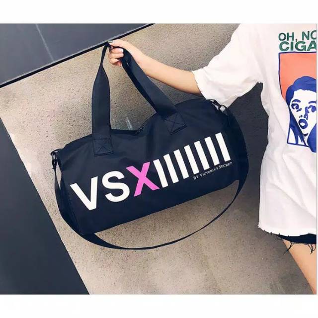 Tas travel victoria secret jinjing bag gym brand VS Victoria's Original barang Import