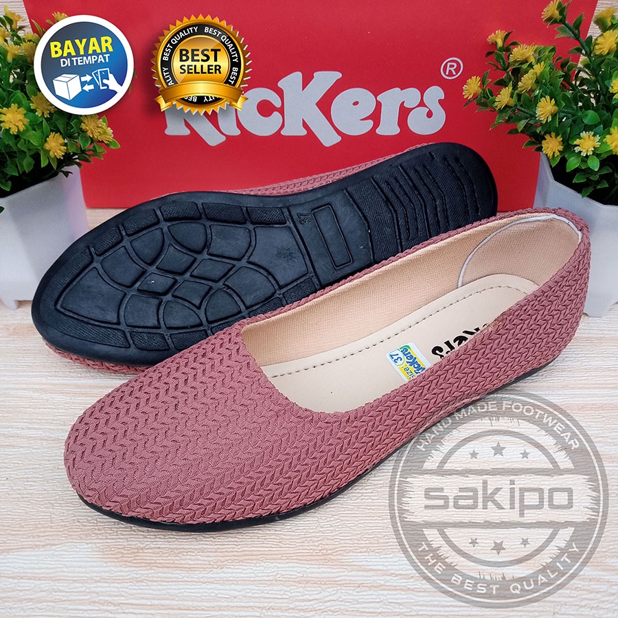 PROMO 12.12 BIRTHDAY SALE  FLAT SHOES WANITA DEWASA / SEPATU WANITA DEWASA BALET RAJUT KICKERS TRENDI / SAKIPO