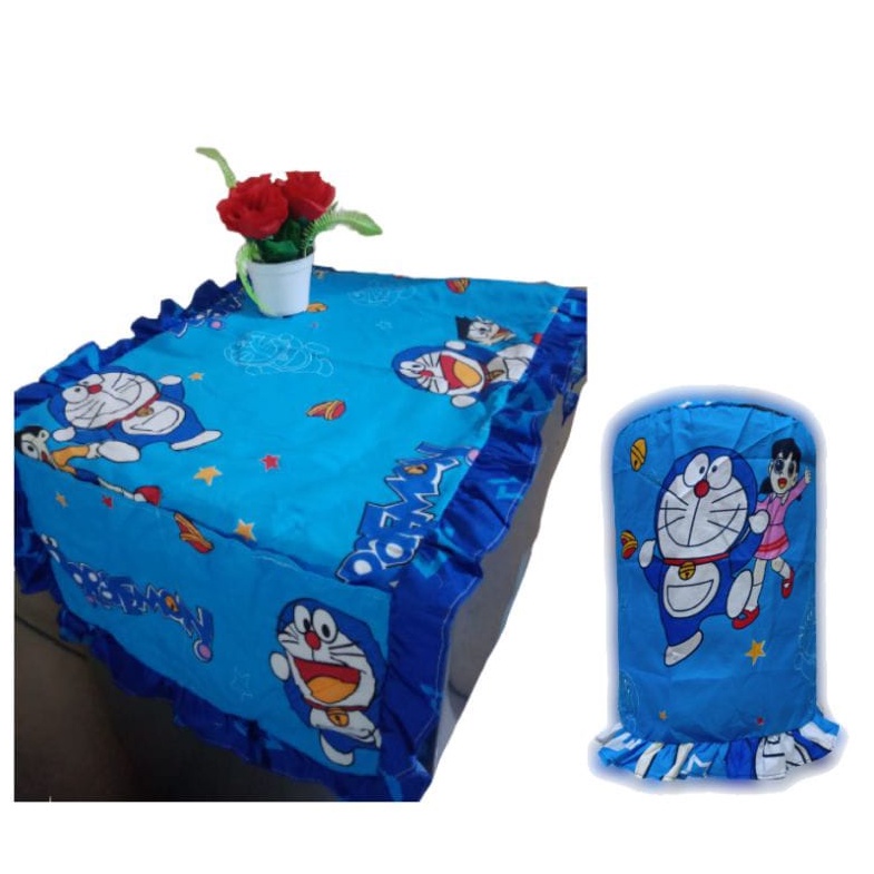 PROMO DISKON ....!!! SET SARUNG KULKAS + GALON KAI MOTIF KARAKTER DORAEMON