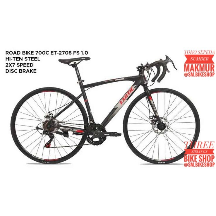 SEPEDA BALAP ROAD BIKE 700c EXOTIC ET 2708 FS 1.0 BLACK GREY