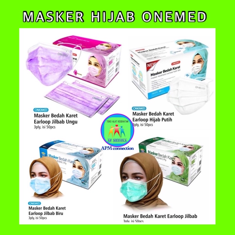 Jual Masker Medis HIjab/Jilbab Onemed Isi 50 Pcs | Shopee Indonesia