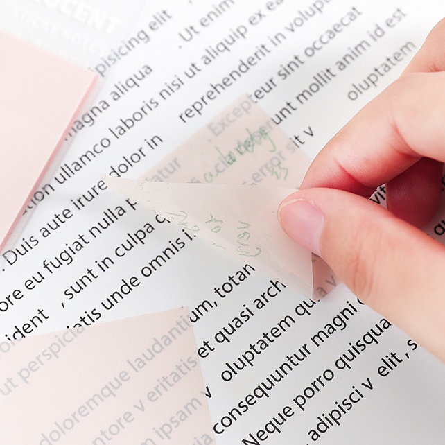 Winzige Transparent Sticky Notes transparan Memo Sticky Note Plastik Stiker Label Anti Air To Do List Untuk Kantor Sekolah-2