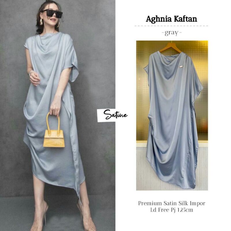 AGHNIA KAFTAN BY SATINE||PREMIUM SATIN SILK IMPOR LD FREE PJ 125