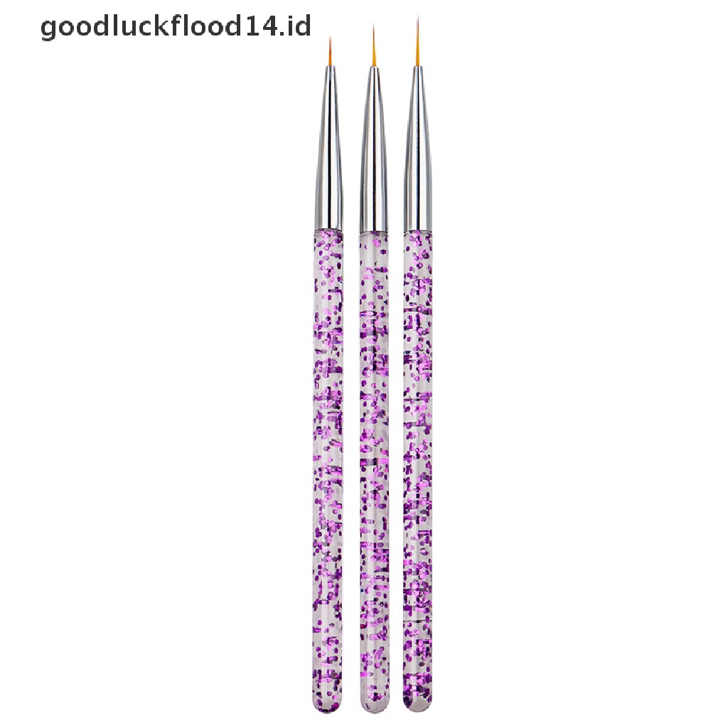 [OOID] 3PCS Professional Liner Painting Pen Nail Art Brush Nail Art UV Gel Brush Pen ID