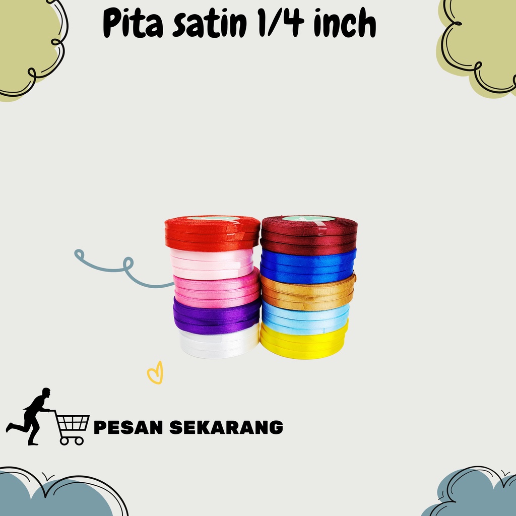 

pita satin cantik I pita kerajinan uk 1/4 inch