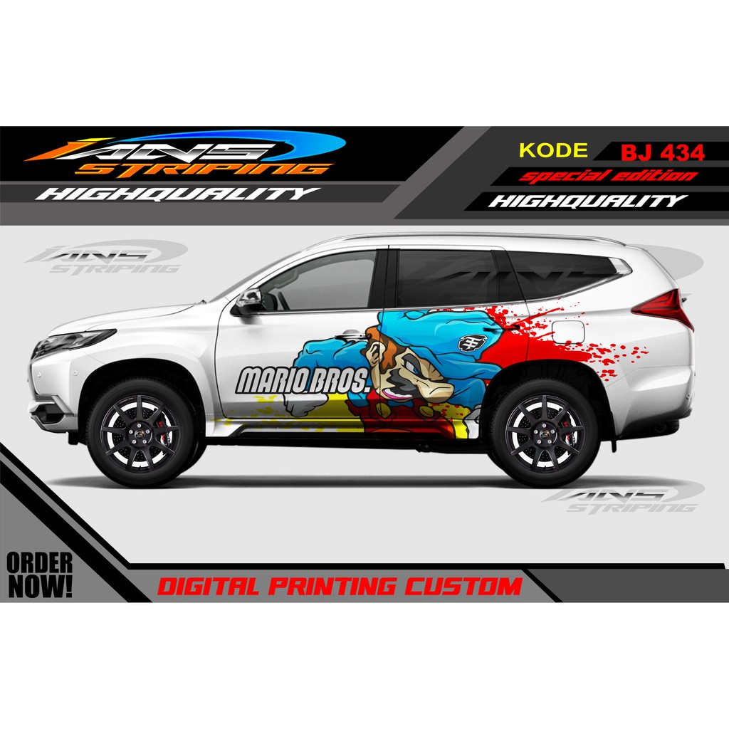 STICKER VARIASI MOBIL PAJERO, FORTUNER / DECAL STICKER MOBIL PAJERO / STIKER PAJERO / STIKER MOBIL