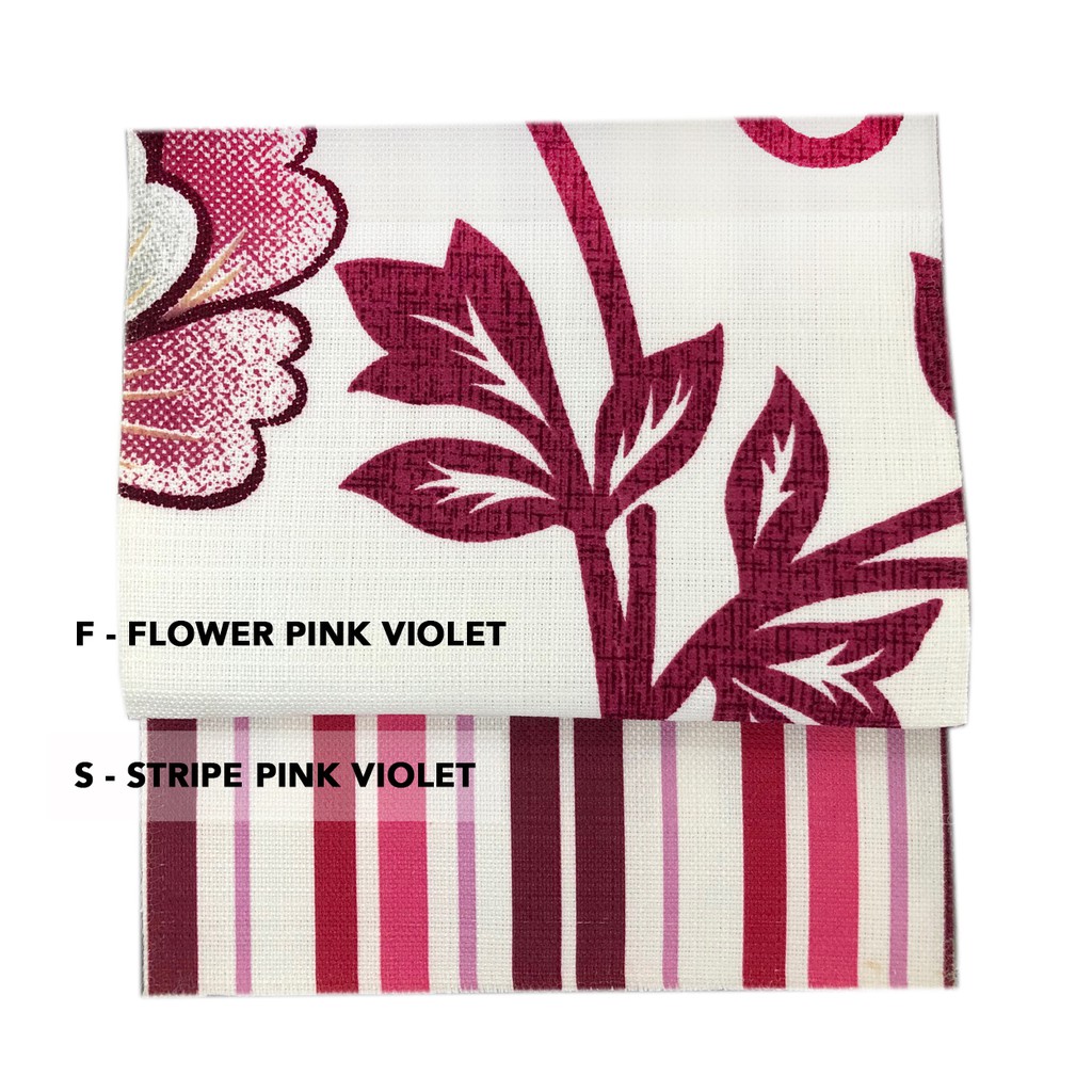 Kain Sofa / Gorden BLV Kanvas Impor Motif Bunga / Garis Pink Ungu #tirai #korden #bantal #tas