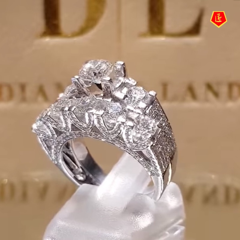 [Ready Stock]Luxury Creative Full Diamond Ring Set