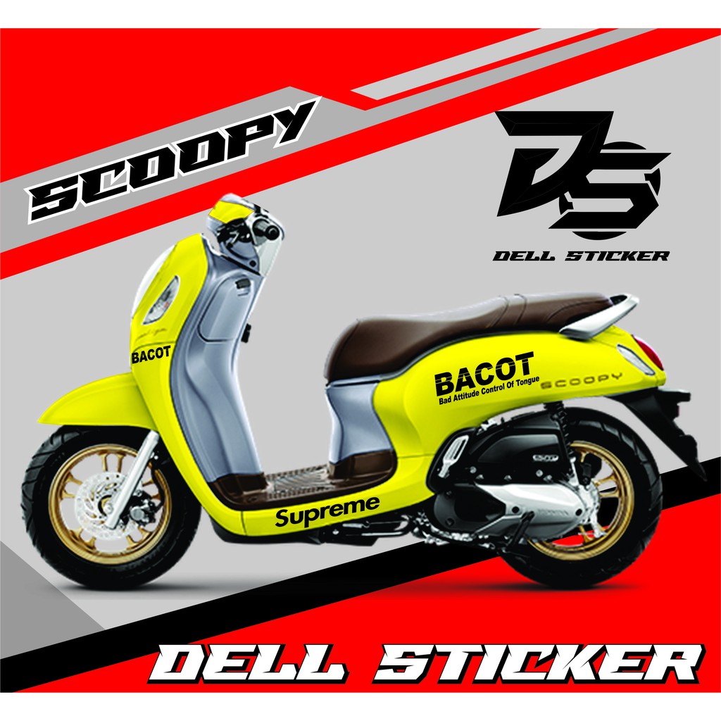 Stiker scoopy bacot Sticker Cutting motor BACOT untuk motor SCOOPY BEAT VARIO PCX NMAX vespa SUPREME