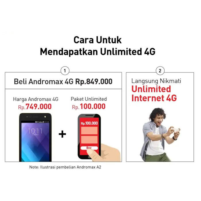 Super Promo Handphone Smartphone 4G LTE   GSM Smartfren Andromax A2 Batt 4000mAh .