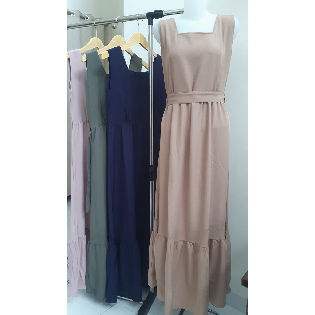 Long Dress Import || Sleeveless Dress || Dress Panjang Tanpa Lengan || Korean Dress Style