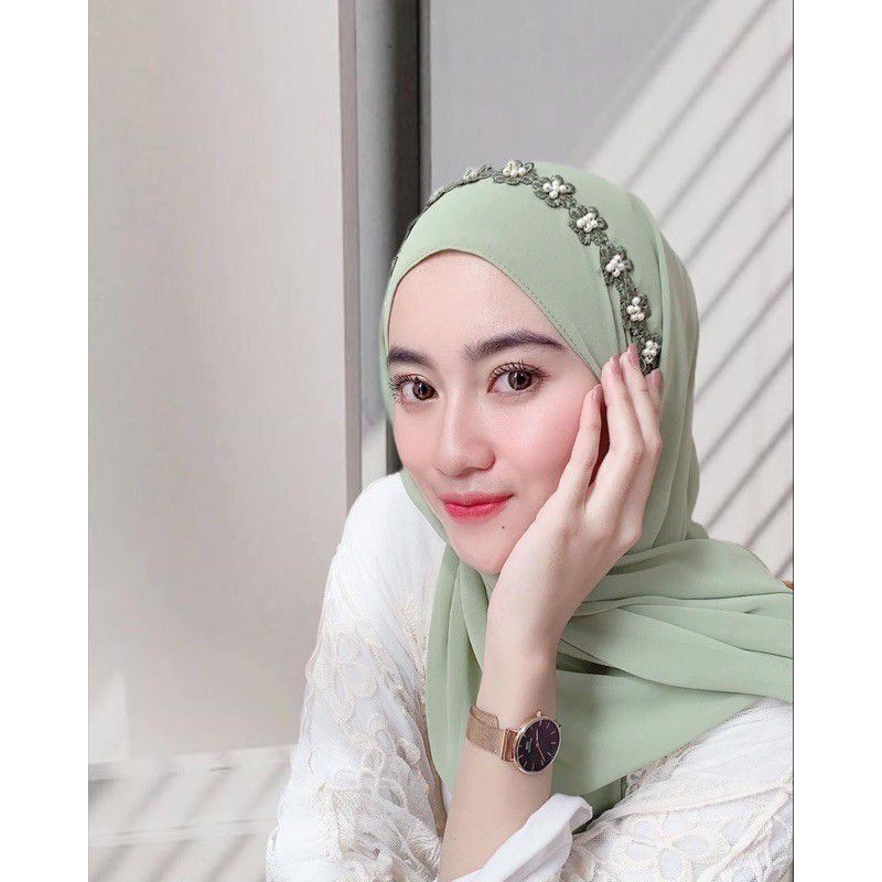 Pashmina Payet Renda Mutiara