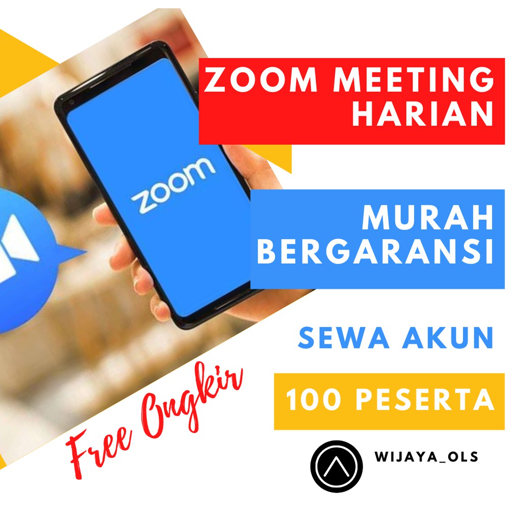 Sewa akun Zoom Meeting Pro Harian 100 Peserta free ongkir