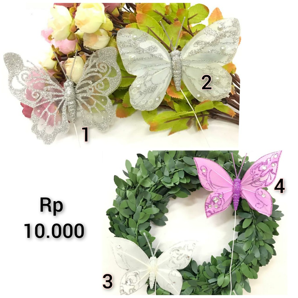 1 BUAH - APLIKASI KUPU JUMBO | KUPU TANGKAI |KUPU TUMPUK BORDIR TRANSPARAN | BAHAN ORGANZA