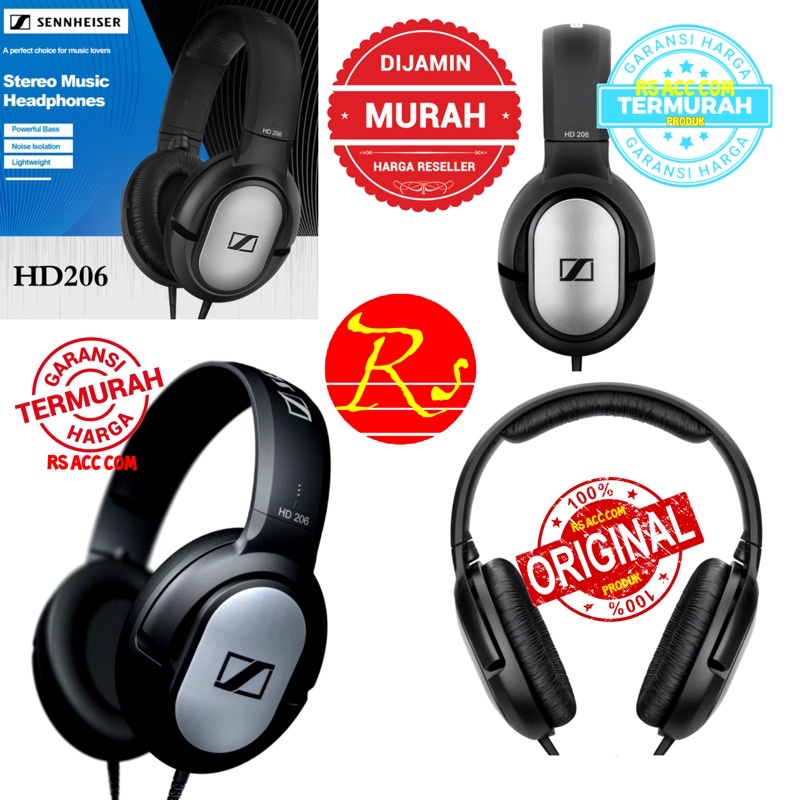 Sennheiser HD206 HD206 HD-206 Original Headphone Headset Earphone