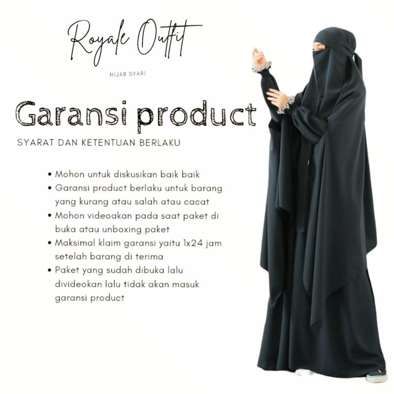 Rania syari gamis set cadar bandana wolfish