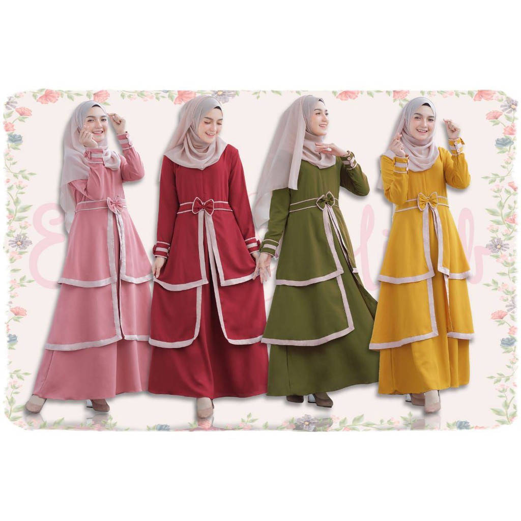 KALISHA DRESS || Gamis Set Syari by ERMA HIJAB