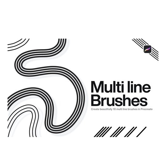 Procreate Brush - 10 Multi Line Brushes Procreate