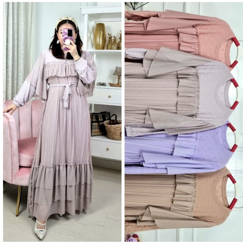 DRESS MJW 637 / DRESS TILE / DRESS KAOS / GAMIS MEIJIEWANG / DRESS LEBARAN / BAJU LEBARAN