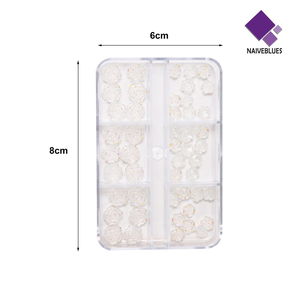 Naiveblue &gt; Ornamen 3D Bentuk Beruang / Bunga / Hati / Pita Bahan Resin Untuk Dekorasi Nail Art / Manicure