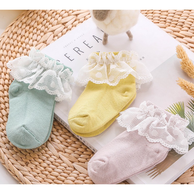 (Pimenova) kaos kaki bayi polos , kaos kaki bayi renda korea , baby socks , pastel baby socks