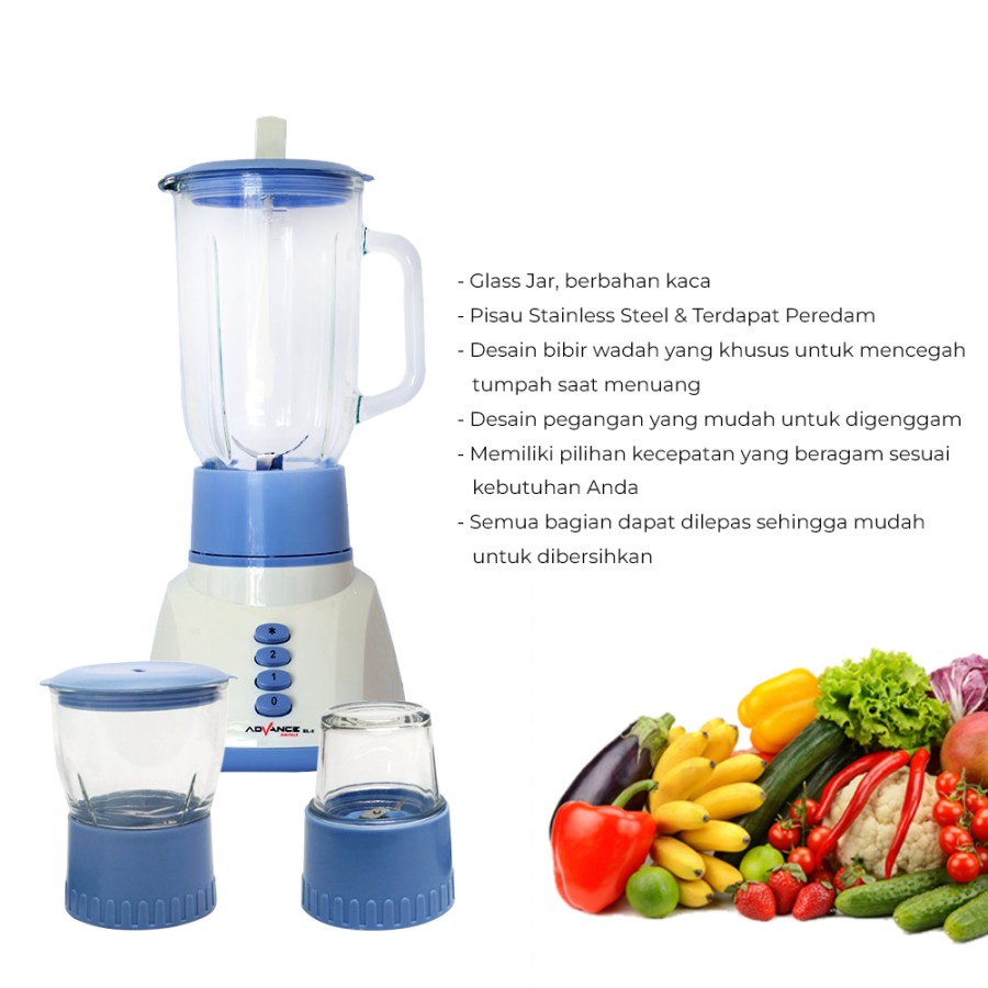 Advance Blender Tabung Kaca BL2 2in1 1.2 Liter Multifungsi