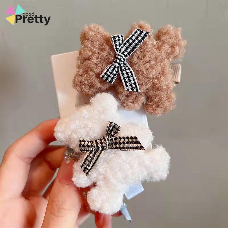 Plush Bear Jepit Rambut Lucu Sisi Klip Aksesoris Rambut Jepit Rambut - PD