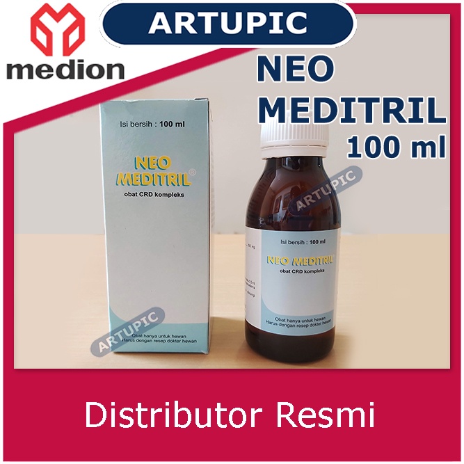 Neo Meditril 100 ml Basmi Bakteri Flu Snot CRD Korisa Ayam Burung Neomeditril Medion Antibiotik Sapi