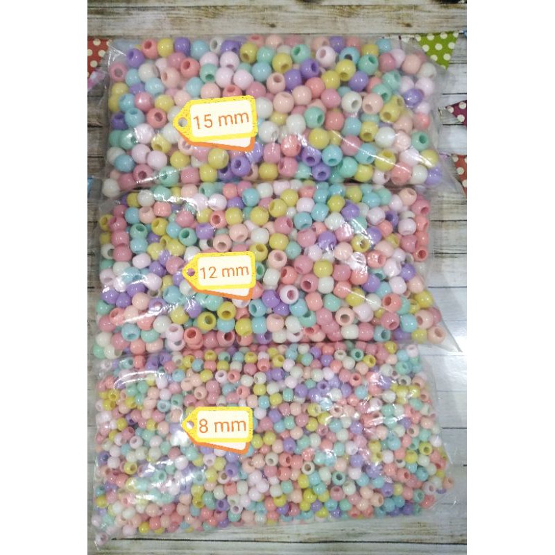 Grosir Mote manik meronce lubang besar warna pastel dan cerah 1 pon