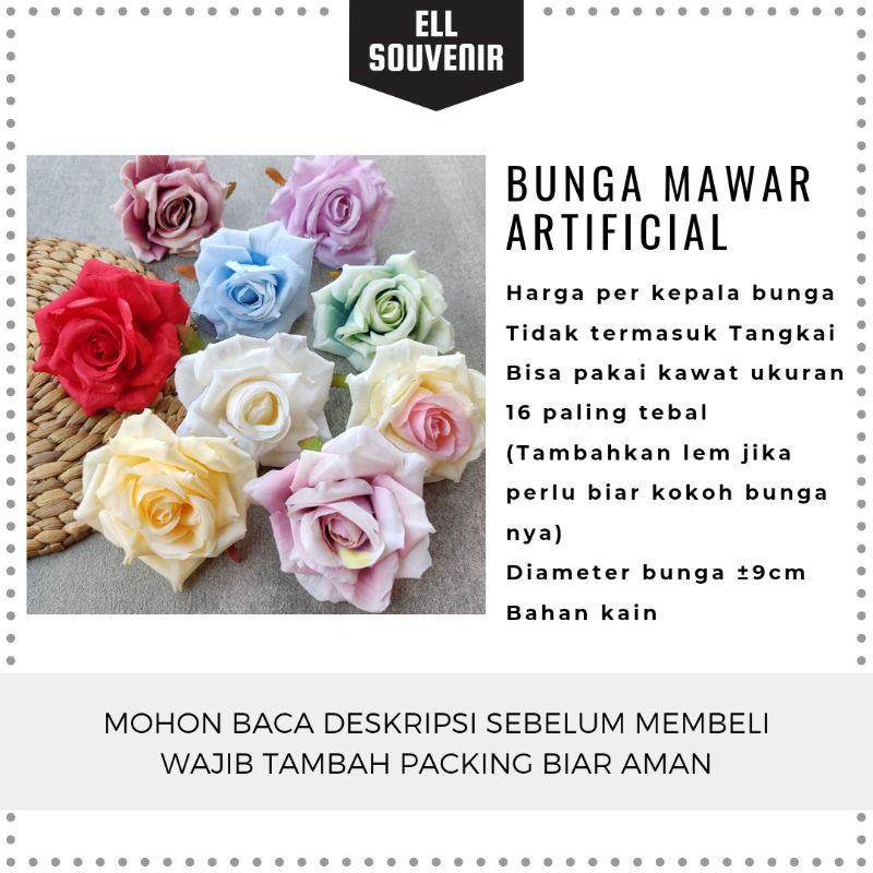 BUNGA MAWAR PLASTIK / BUNGA MAWAR ARTIFICIAL / BUNGA MAWAR PALSU