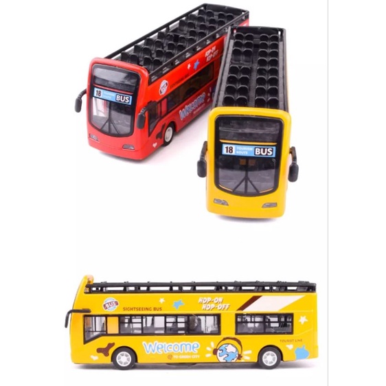 Mainan Diecast Bus London Miniatur Diecast Mobil Mobilan Bis Tingkat Luxury Bus