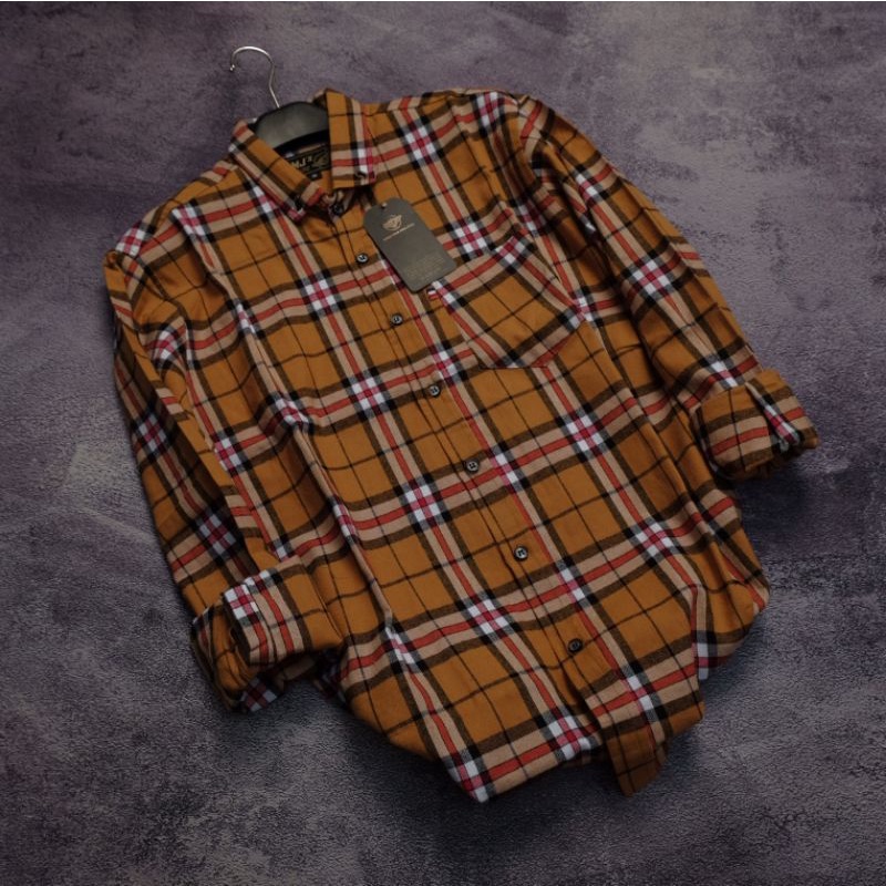 (BISA COD) Kemeja Flanel Terlaris Lengan Panjang Pria Wanita Hem Premium Quality Kameja Kerja Kantor