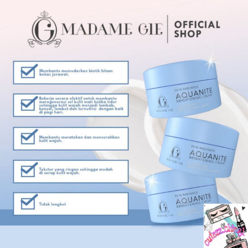 ☃Cutezz_Ching1☃Madame Gie Skin Radiance Brightening Cream |AquaDay|AquaNite 20g