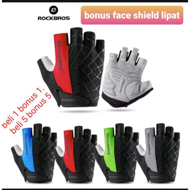 Sarung Tangan ROCKBROS S109 Bike Glove Half Finger Sepeda GyM olahraga