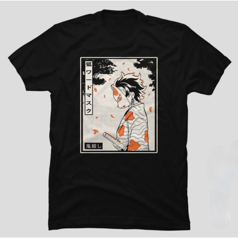 kaos anime tanjiro demon slayer bahan katun combed 30s ready S M L XL XXL XXXL XXXXL bigsize