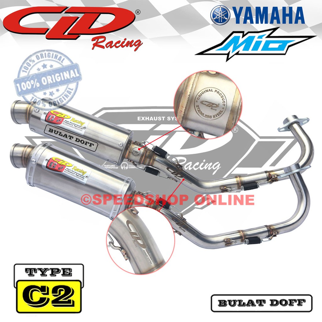 knalpot cld yamaha mio fino nouvo original type c2 bulat oval