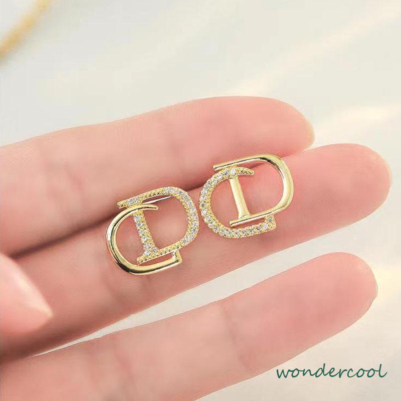 925 Perak Personalised berlian litto anting -anting niche desain anting -anting waktu sederhana-Won