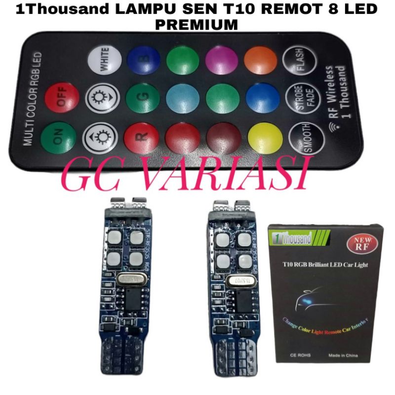 1Thousand Lampu sen sein T10 remot premium 8 LED 12volt/Lampu sen remot T10 premium 8 LED 1Thousand 