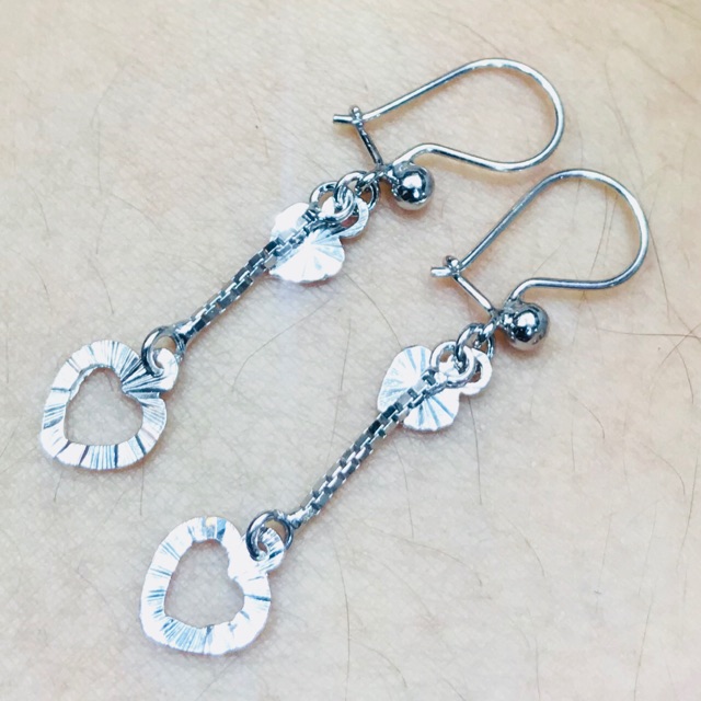 Anting gantung mainan  perak 925/perhiasan lapis emas putih asli/aj022