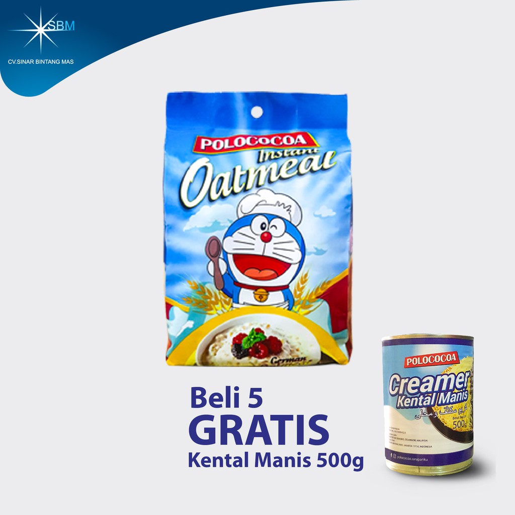 Paket Oatmeal Instant Polococoa ( bukan Quaker ) gratis Susu Krimer Kental Manis 500 gr